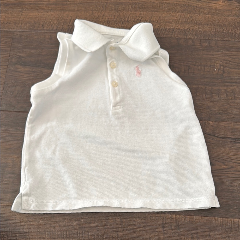 White Polo by Ralph Lauren Kids Sleeveless Shirt 24M